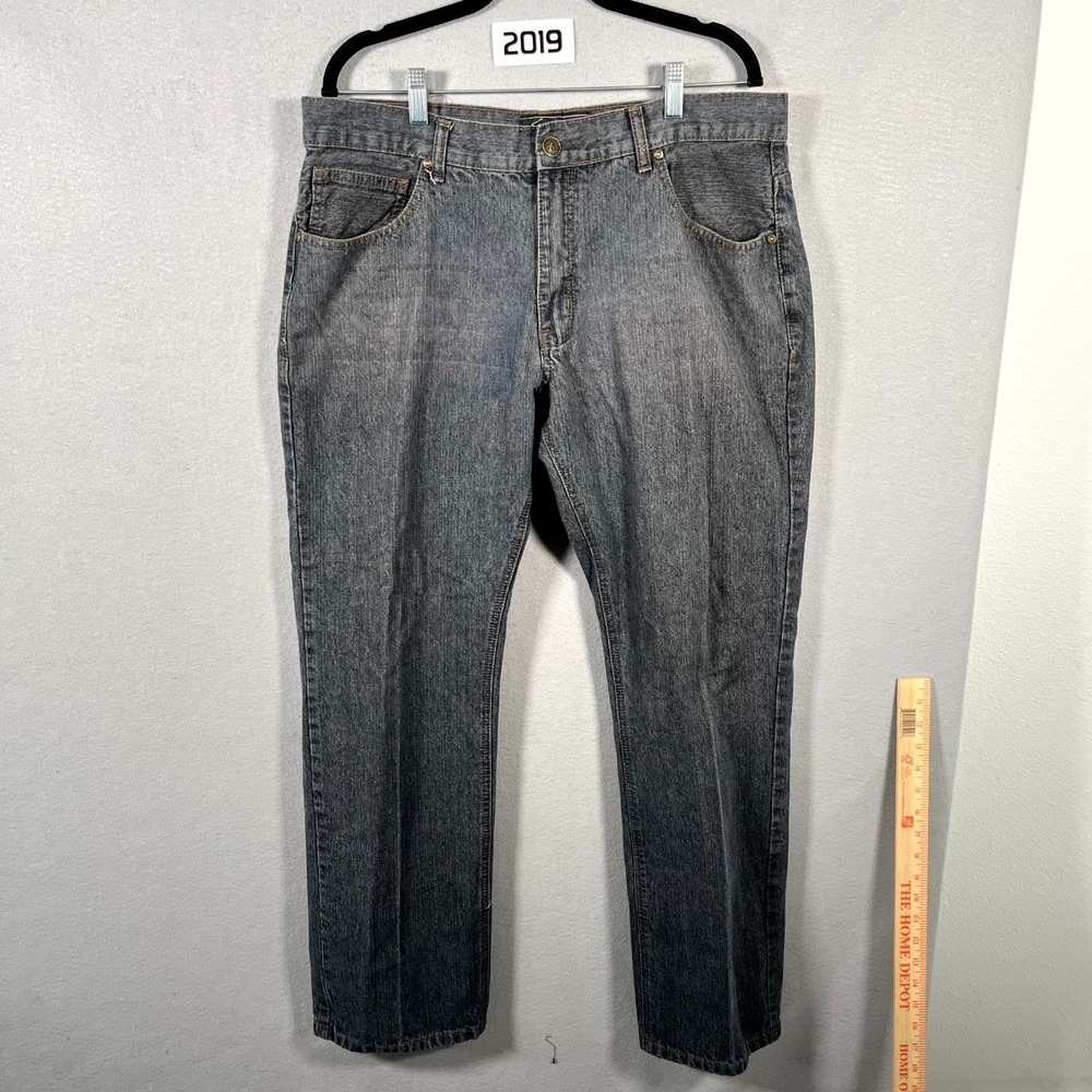 Beverly Hills Polo Club Jeans Mens 36x32 Gray Denim Medium Wash Straight Leg